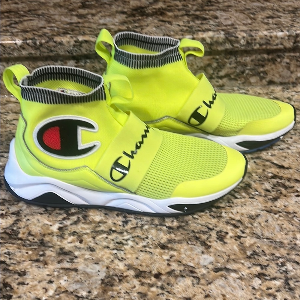 Champion Neon Yellow High-Top Sneakers Sz 11